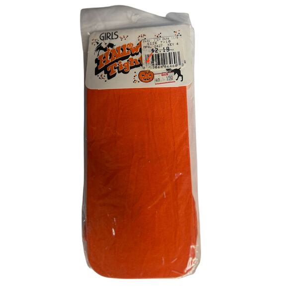 Vintage 90s Orange Halloween Girls (size 12-14) Tights Unopened New Sealed NOS - Picture 1 of 3